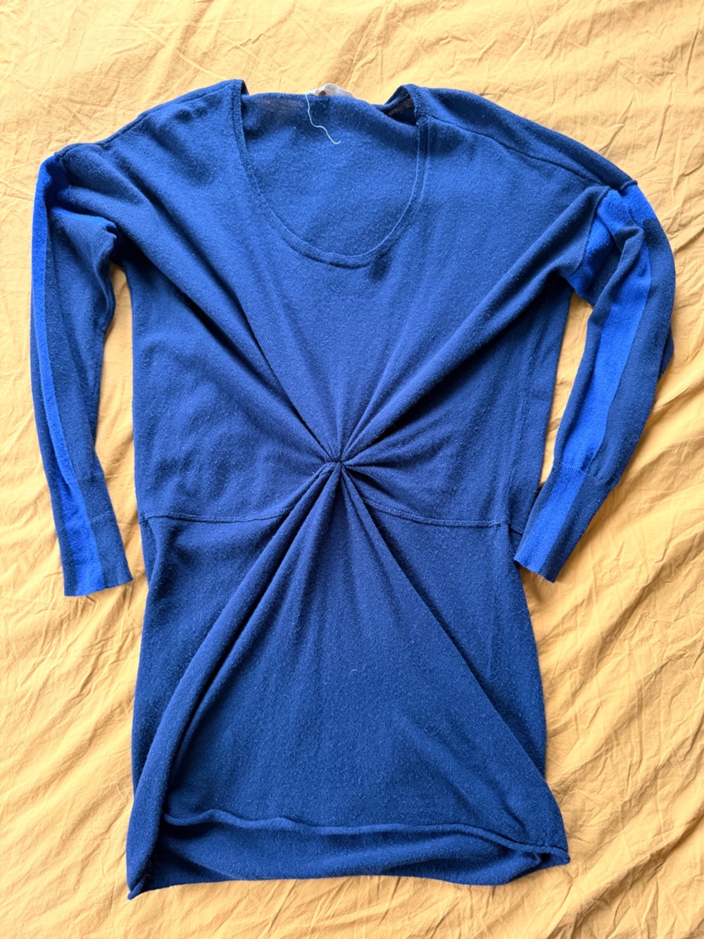Athleta Navy Blue Twist-Front Long Sleeve Top